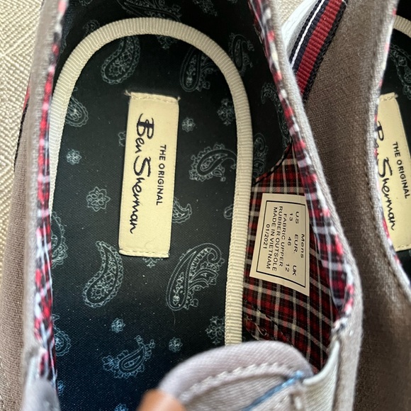 NWT The Original Ben Sherman gray canvas boat shoes, size 13 - Picture 5 of 6